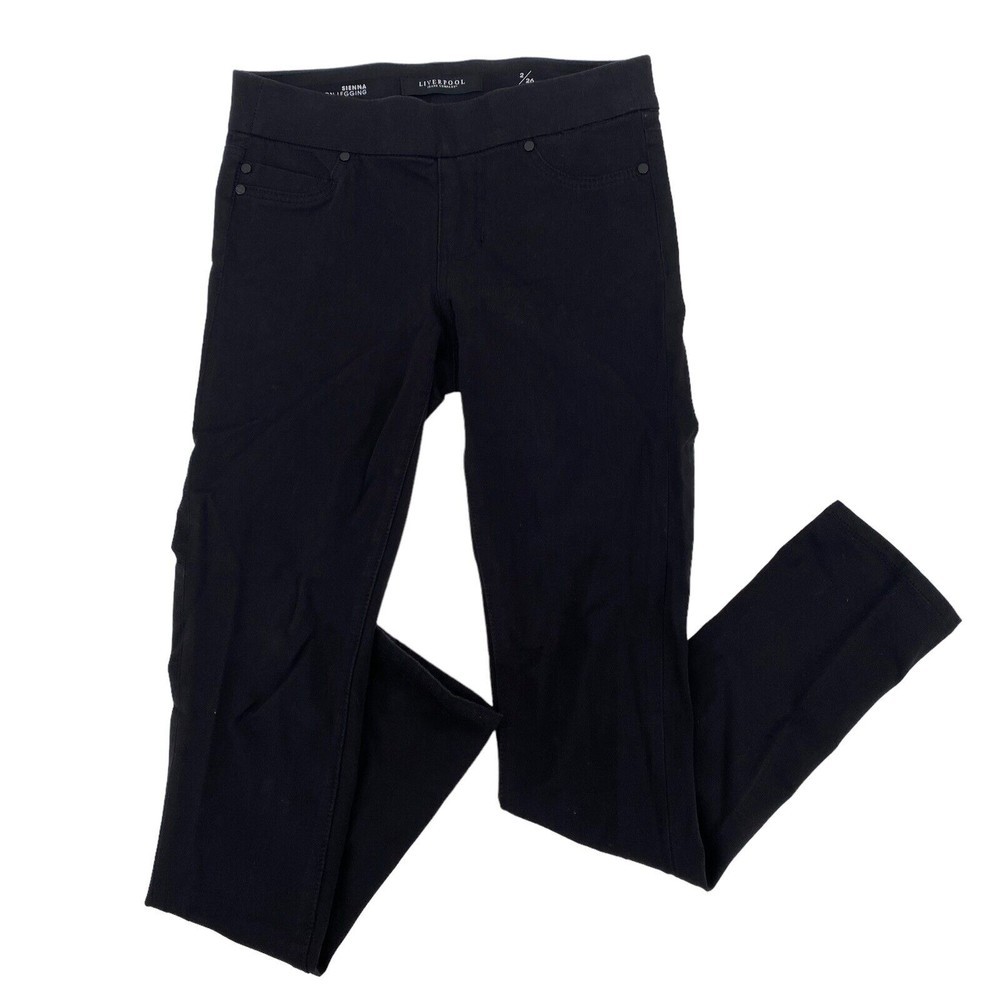 Liverpool Jeans Women's Size 2 /26 Sienna Ankle Pull-On Leggings Black Rinse